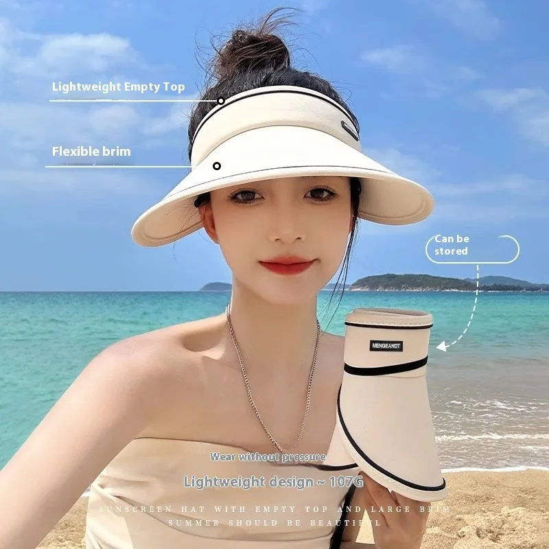 ผู้หญิงฤดูร้อน UV Protection Sun หมวกปีกกว้างพับได้ Breathable หมวกกีฬากลางแจ้งสําหรับขี่จักรยานชายหาดวันหยุดแฟชั่น