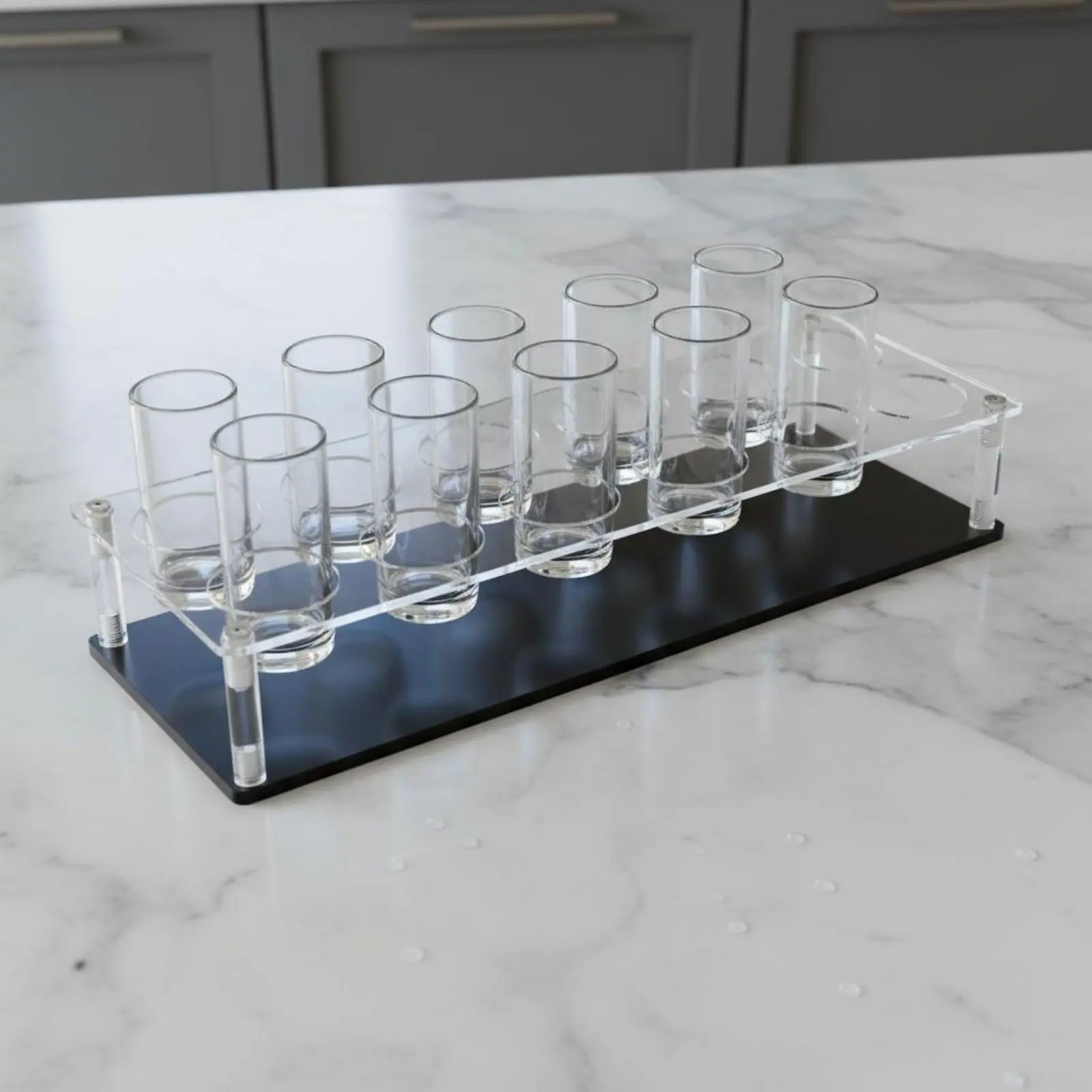Acrylic Spirit Glass Holder Modern Design Spirit Glass Serving Tray Barware Easy to Clean Long-Lasting for Bartenders