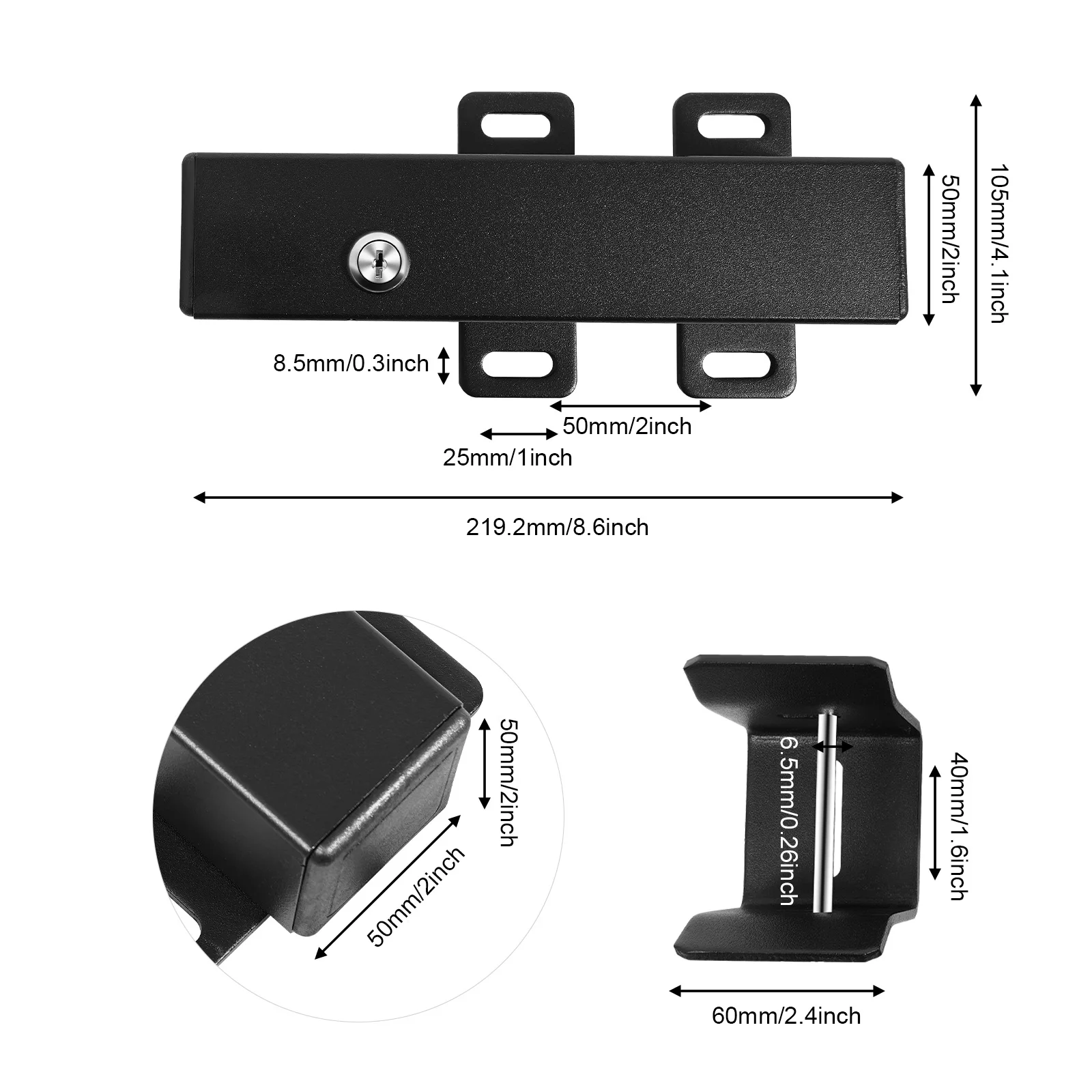 24V DC Electric Gate Lock, Heavy Duty Automatic Security Lock with 2 Keys & Access Control, IP44 Waterproof for Gates/Fences