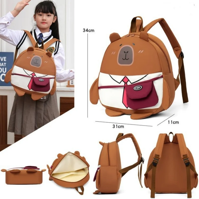 Nueva mochila Kawaii Capybara Oxford 3D, bolso cruzado Capibala divertido de dibujos animados versátil para estudiantes, bolso de viaje de gran capacidad