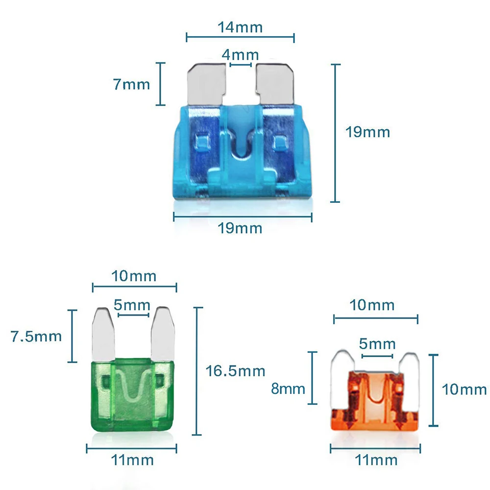 282pcs Auto Fuse Assortment Kit - Blade Fuse Auto - Standard & Mini & Low Profile Mini Sizes For Boat Cars, Trucks