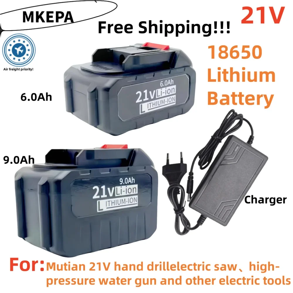 Makita 21V 18650 lithium battery,6.0/9.0Ah. suitable for electric tools such as Makita drills, chainsaws, and grinders.charger。