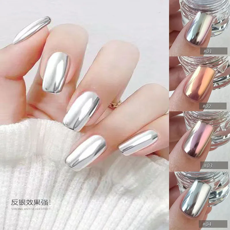 Poudre à paillettes miroir clair de lune N64., chrome, œil de chat, métal, blanchiment, amélioration des ongles, aurore, décoration des ongles