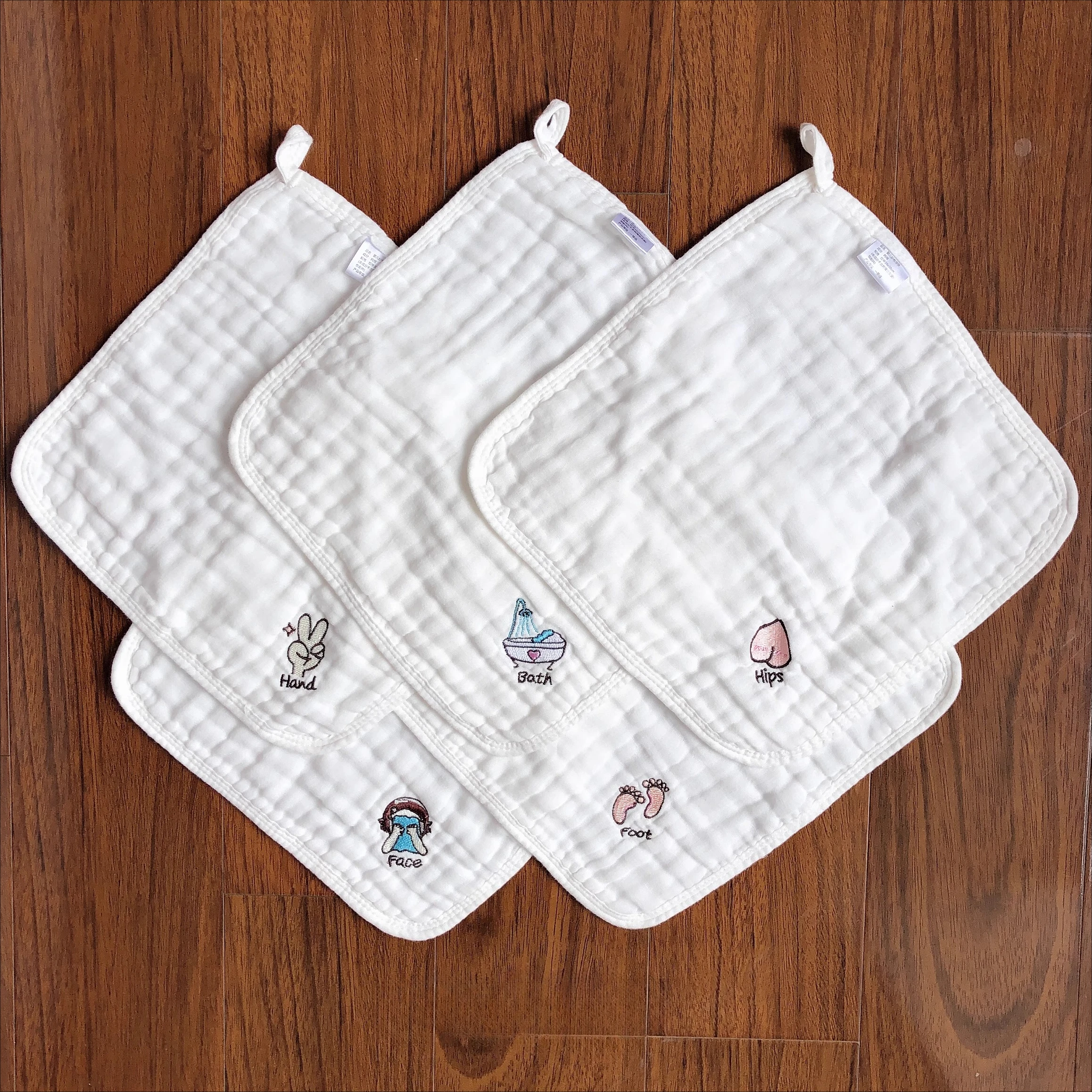 

Cotton Saliva Towel Embroidery Print Baby Boys Girls Feeding Apron for Infant Face Washcloth Burp Cloth Baby Bibs Kids Feeding