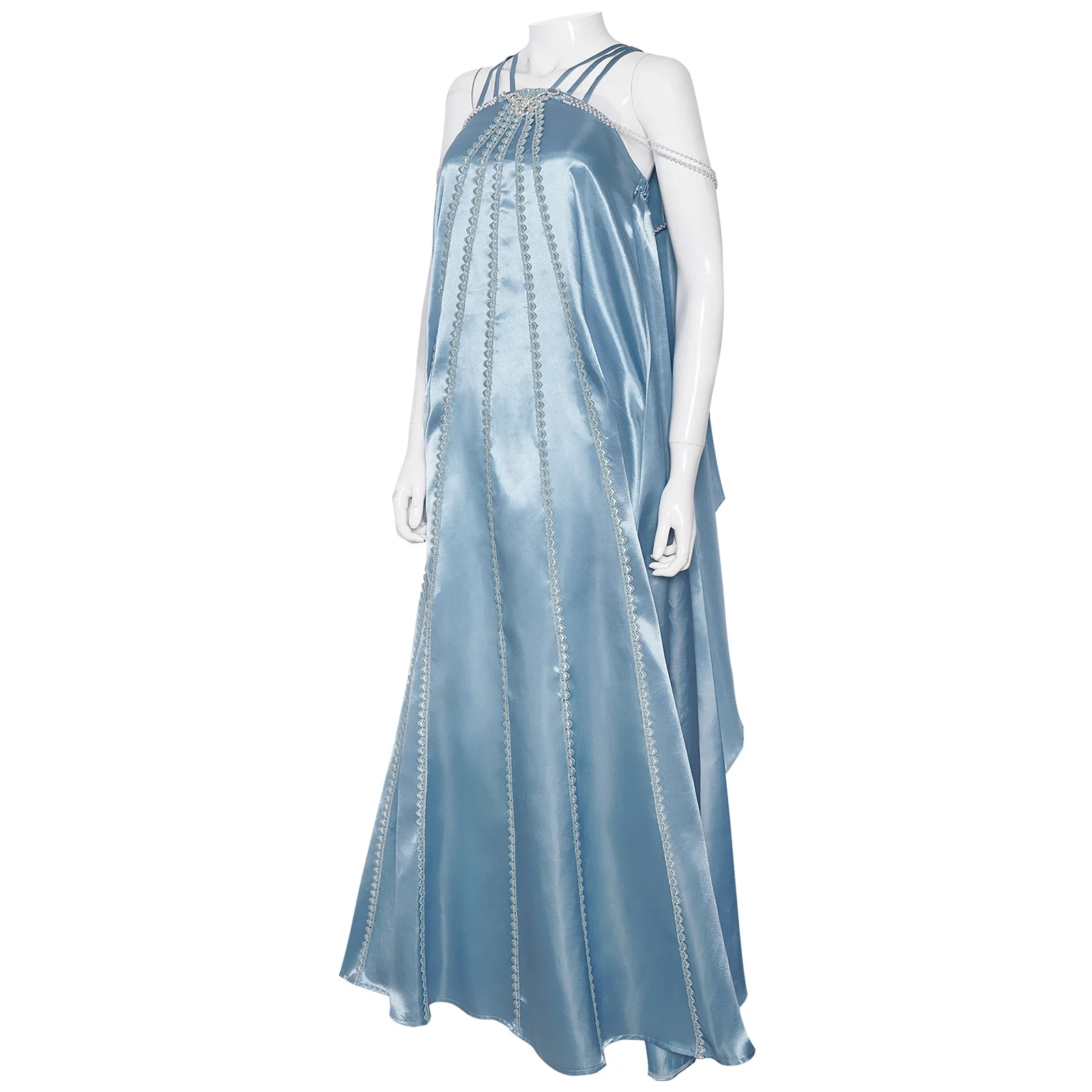 Kostum Cosplay Padme Gaun Biru Amidala Pakaian Pesta Karnaval Halloween