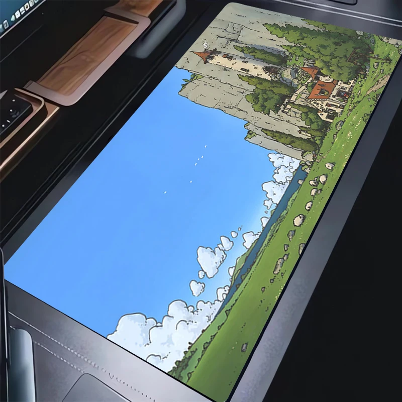 

Portable Mouse Pad Office PC Gaming Non-slip Kawaii Desk Mat Computer Cartoon Wizard Keyboard Pad Green Plants HD Print Mousepad