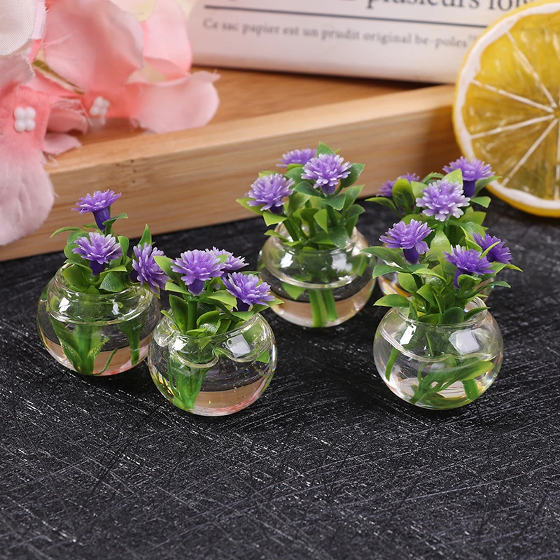 1/12 Dollhouse Miniature Green Potted For Home Decor Simulation Plants DIY Accessories