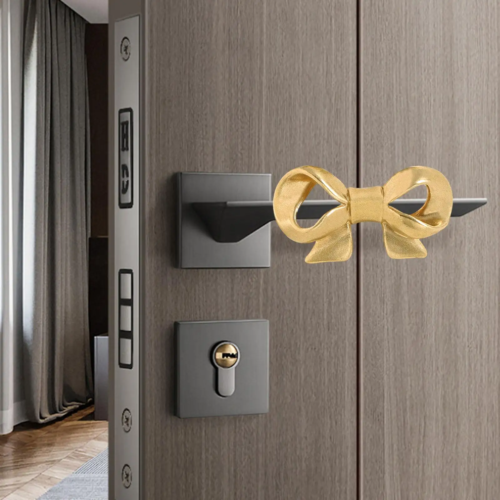 Brass Bowknot Furniture Handle Home Decoration Easy to Install Cute Creative Wardrobe Door Pull for Living Room Bathroom Bedroom