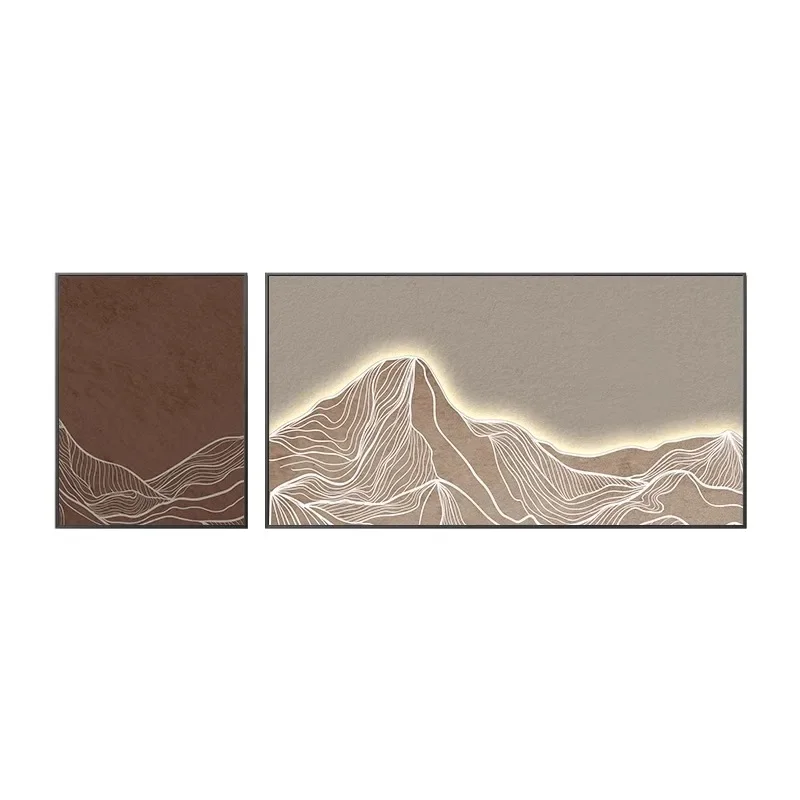 Modern light luxury living room decoration painting with backer sofa background wall hanging painting wabi sabi wind new Chinese