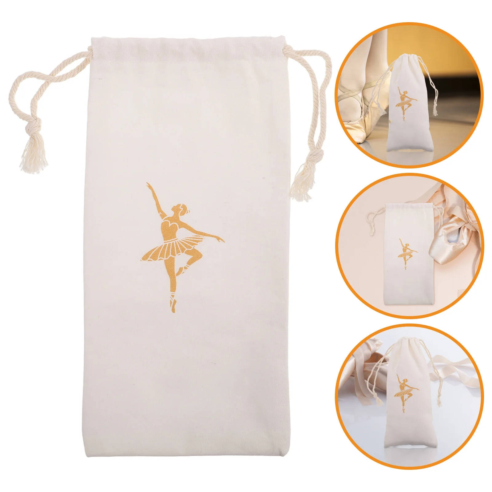 

Canvas Dance Shoe Bag for Women Portable Ballet Shoe Storage Pouch Drawstring Travel Ballet Dance Bag Organizer
