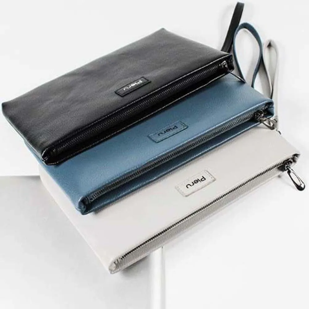 Multifunctional File Folder Bag New Large Capacity Soft Leather Texture Coin Purse Clemence Business Package