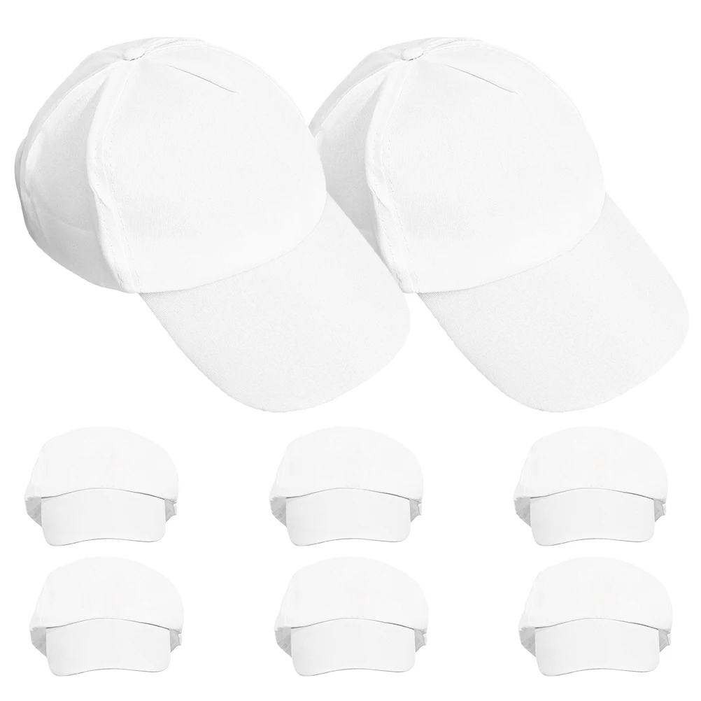 

8pcs Hand Painted Baseball Caps Plain White Cotton DIY Blank Hats for s Art Craft Sun Protection Peaked Cap