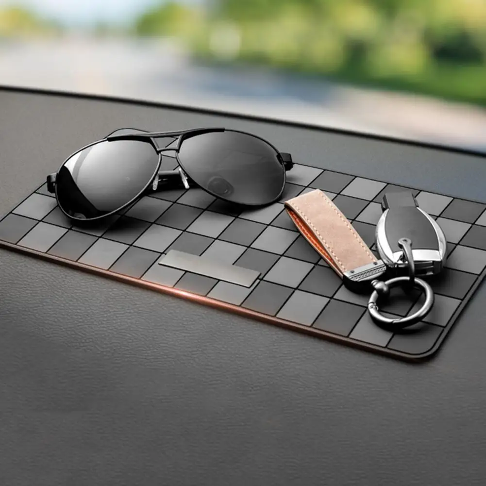 

Non-magnetic Car Mat Grid Pattern Car Anti-slip Mat Set for Decoration Mobile Phone Fixation Non-magnetic High for Car