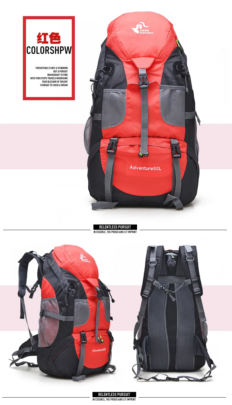 50l Wander-Trekking-Rucksack wasserfester Camping-Tages rucksack Rucksack Outdoor-Männer reisen Trekking-Kletter rucksack Free Knight – Detail 16