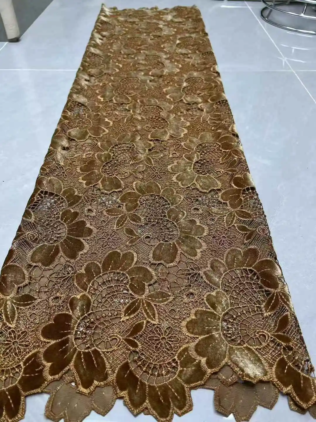 2026 Purple African Nigerian Velvet Lace Fabric High-Quality Embroidery for Wedding Party Sewing SHXI