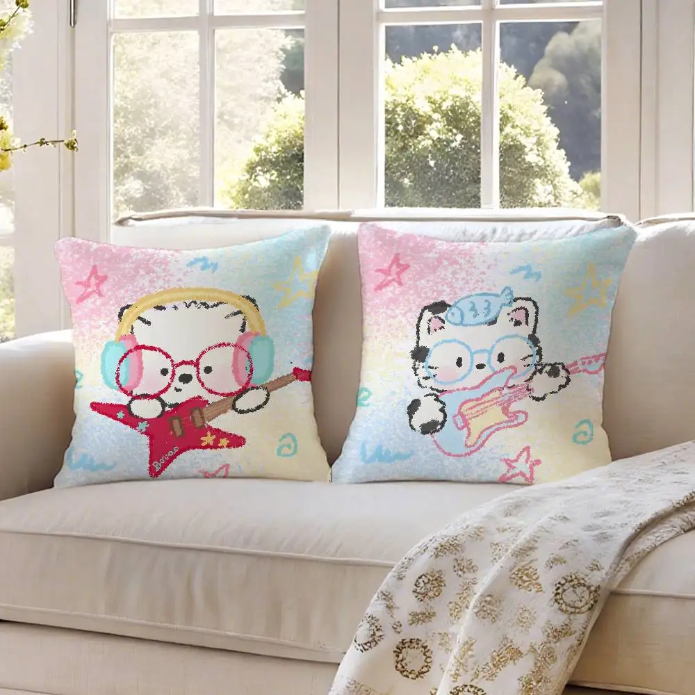 حيوانات زودياك مع القيثارات كيس وسادة مكافحة الغبار المخدة غير مرئية سستة حريري قصير أفخم غطاء وسادة أريكة #4