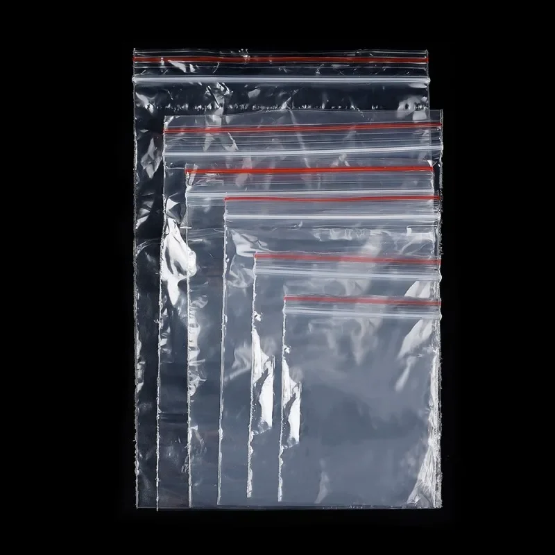 100pcs/pack Sealing Plastic Bags Reclosable Transparent Bag Vacuum Storage Bag Sealing Food Clear Storage Bag Thickness 0.05mm