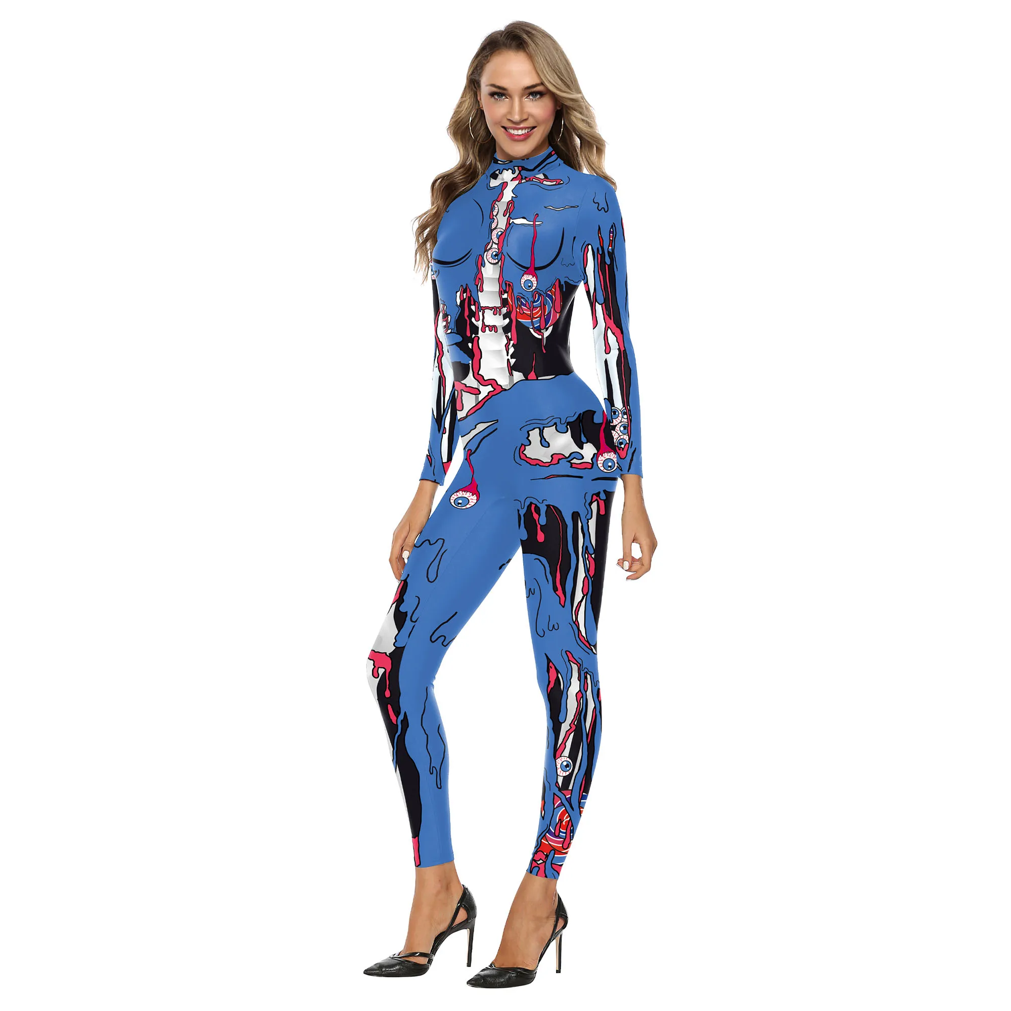 Zaw aland Body suits Festival Cosplay Kostüm 3D-Druck Urlaub Party Catsuit Overall für Frauen 3D-Druck Zentai Halloween