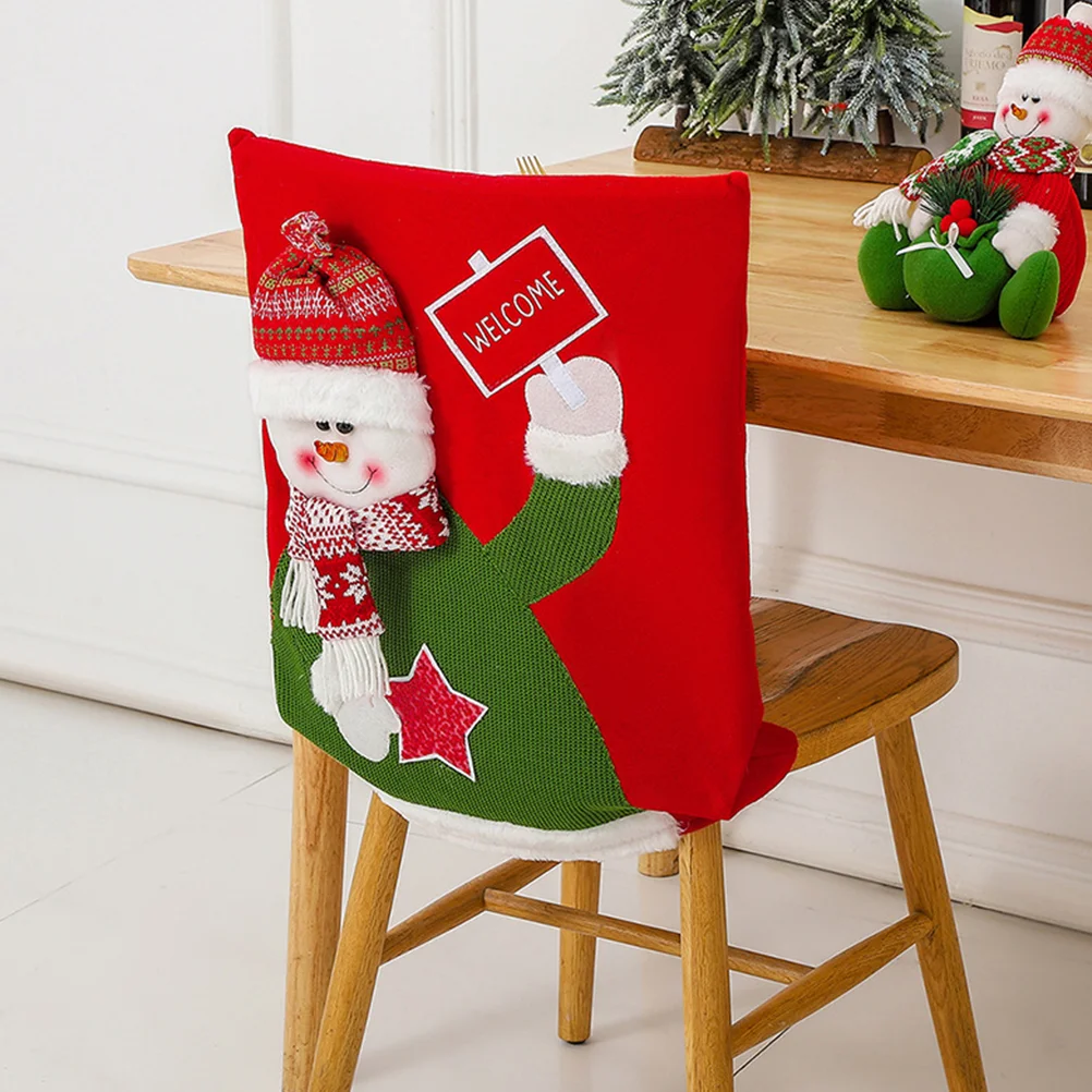Chair Decorations for Party Back Covers Christmas Dining Room Slipcovers Holiday Cloth Indoor Elder