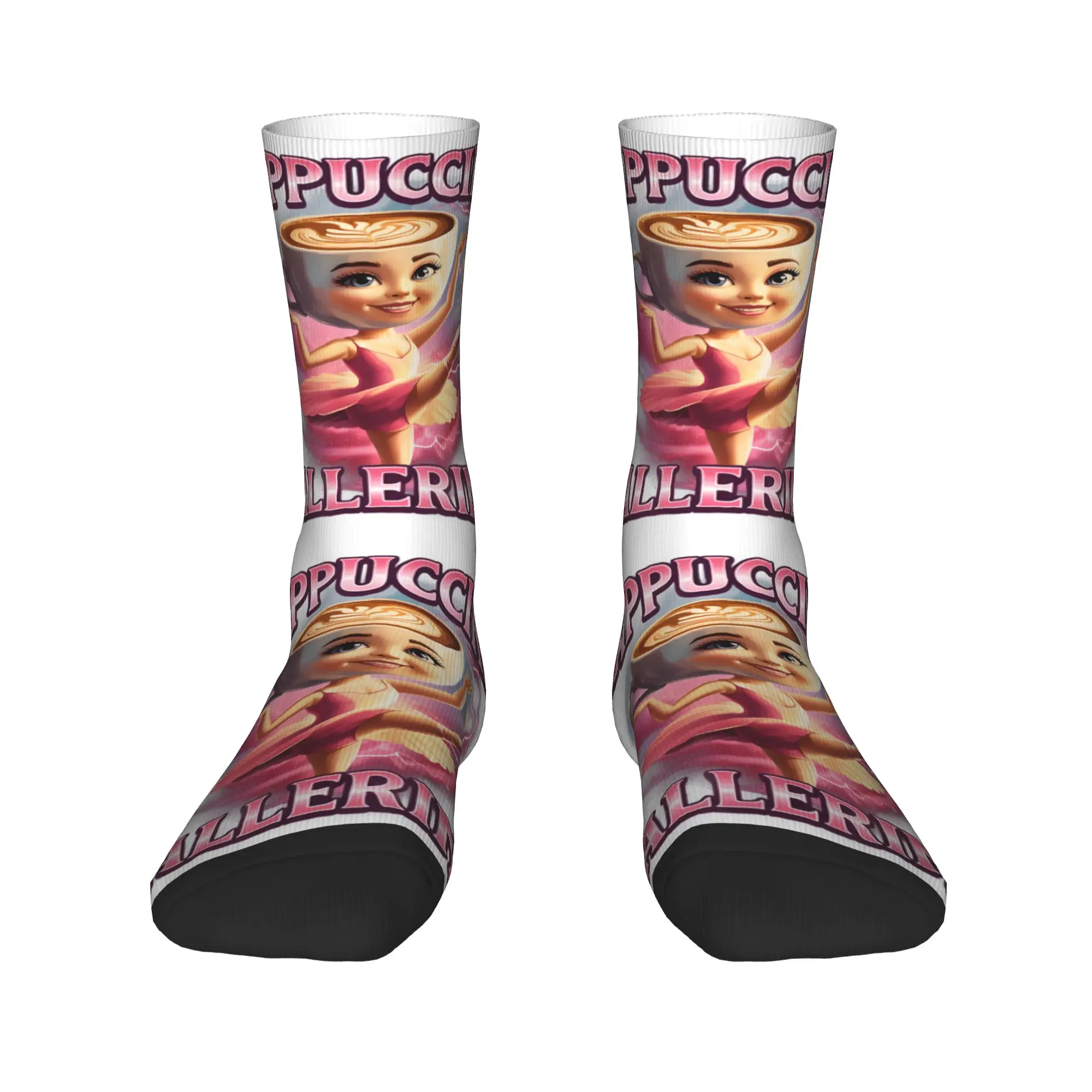 Calcetines Capuchina Italian Brainrot Tung Tung Tung Sahur con estampado de moda, elásticos, unisex, para verano, otoño e invierno