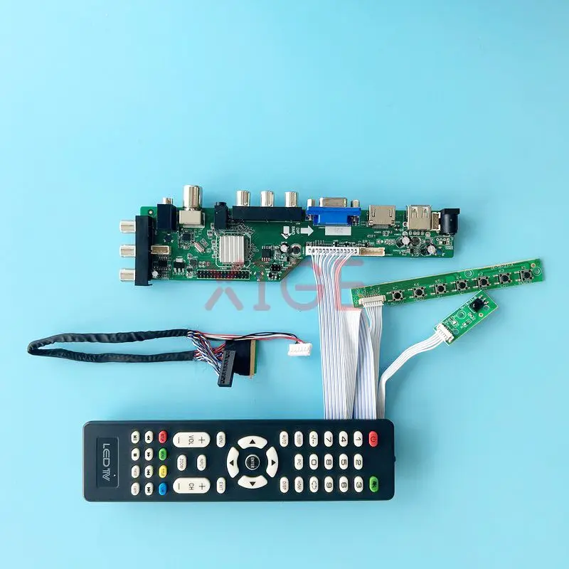 

Controller Driver Board Fit B156XW02 B156XW03 B156XW04 LVDS 40 Pin Digital Signal DVB Screen 1366*768 15.6" Kit 2AV+USB+DHMI+VGA