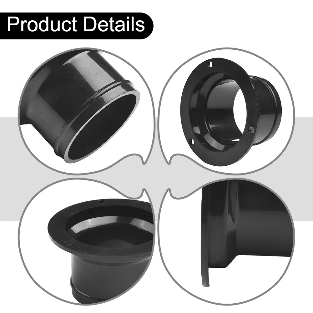 ABS Straight Pipe Flange Fitting for Air Duct Exhaust Pipe Ventilation Systems Wall Mount Duct Connector for Pipe End