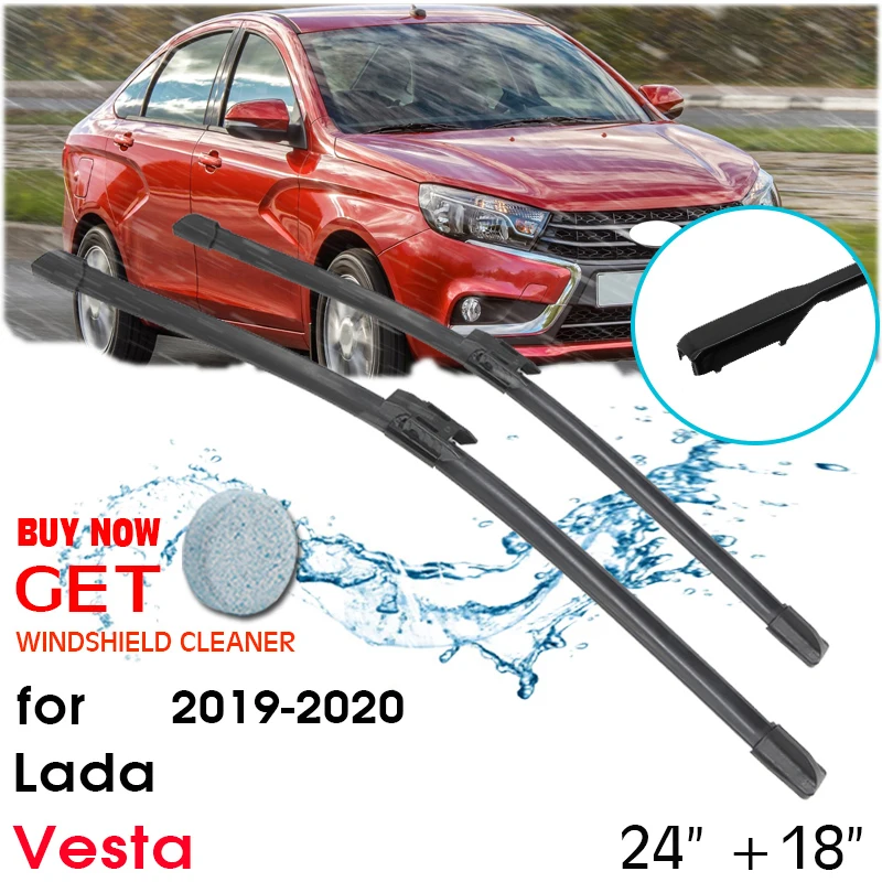 

Car Blade Front Window Windshield Rubber Silicon Refill Wipers For Lada Vesta 2019-2020 LHD / RHD 24"+18" Car Accessories