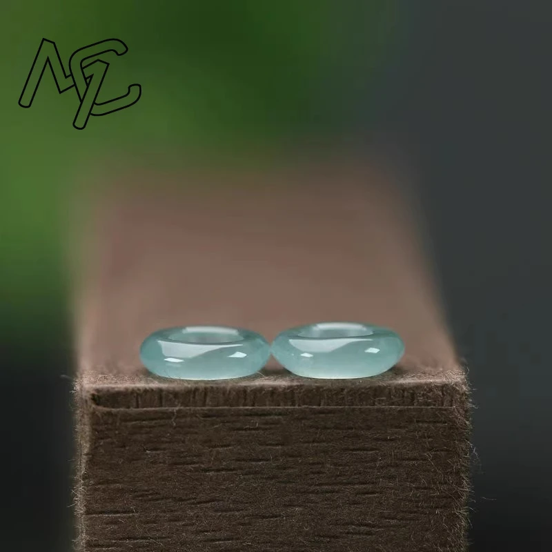 10PC Jade Blue Water Round Beads 5-12mm Natural Emerald Accessories DIY Bangle Earring Jewellery Fashion Hand-Carved Luck Amulet