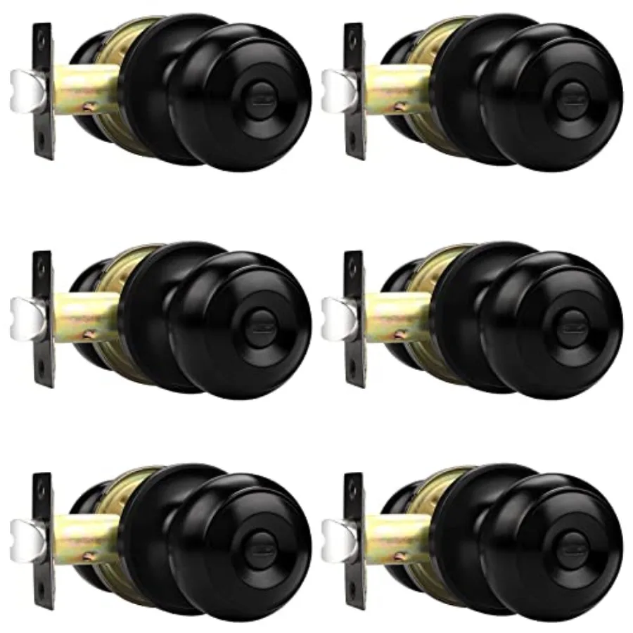 

Door Knobs, Privacy Door Knob for Bathroom Bedroom, Interior Door Knob with Thumb Turning Locking Button
