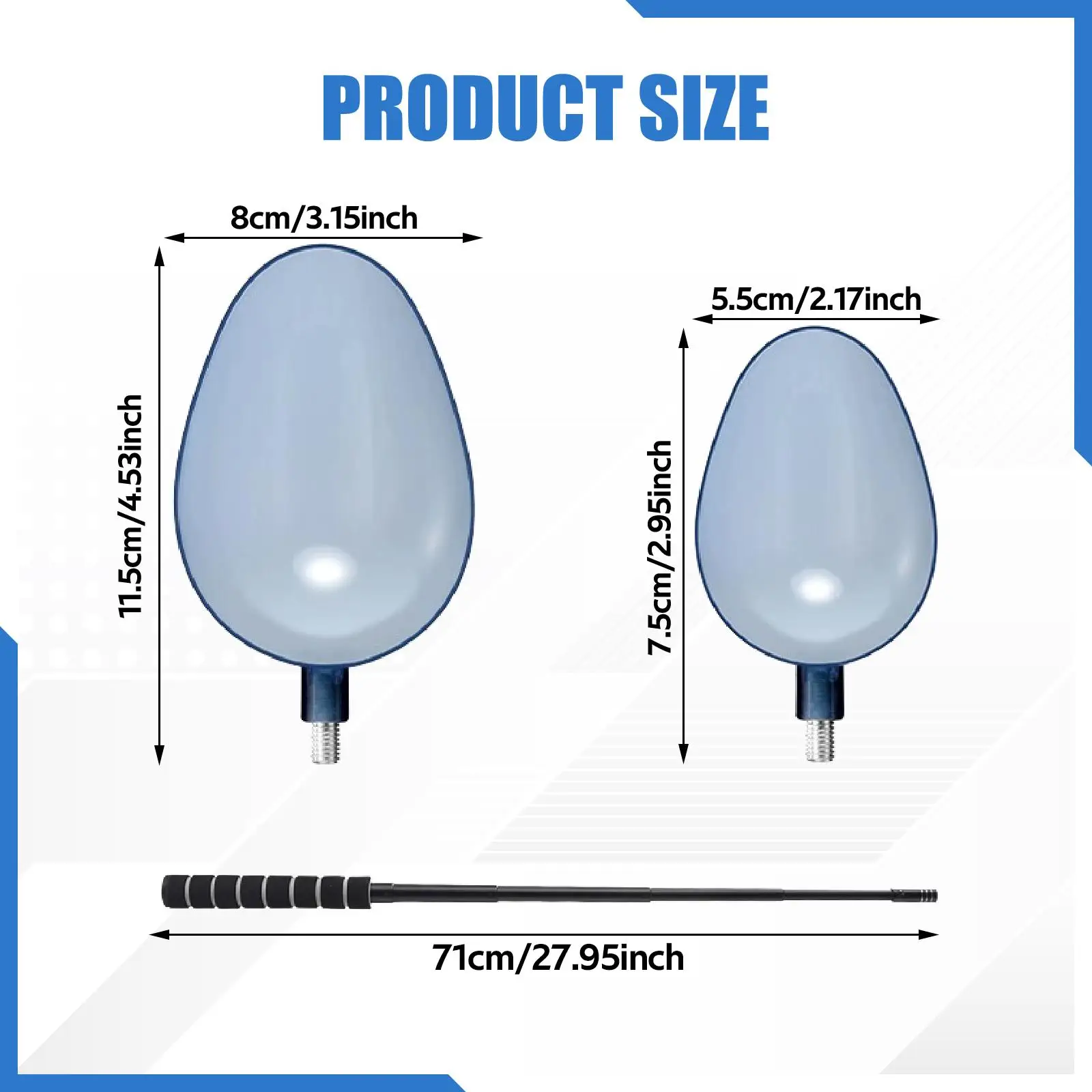 2x Fishing Baiting Casting Spoons Fisherman Baiting Seawater Throwing Spoons