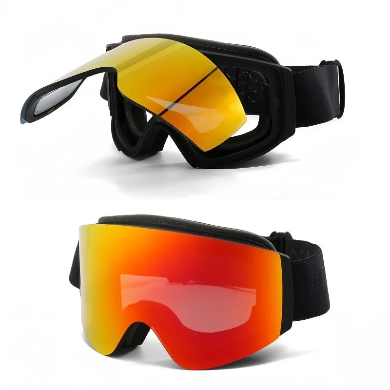 Airo Protection Skiglasses Sport Snow Board Eyewear Oval Custom Anti Fog Skiing Glasses Googles Straps Flip up Lens Ski Goggle