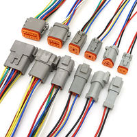 1Pcs DT Waterproof Automotive Connector With 15cm Wiring DT06-2S/DT04-2P 3P 4P 6P 8P 12P Male Female Plug Socket For Automobile