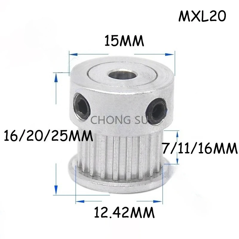 20T MXL توقيت بكرة تتحمل 3 3.175 4 5 6 6.35 7 8 مللي متر 20 الأسنان متزامن عجلات ثلاثية الأبعاد ملحقات الطابعة لعرض الحزام 6 10 مللي متر #2