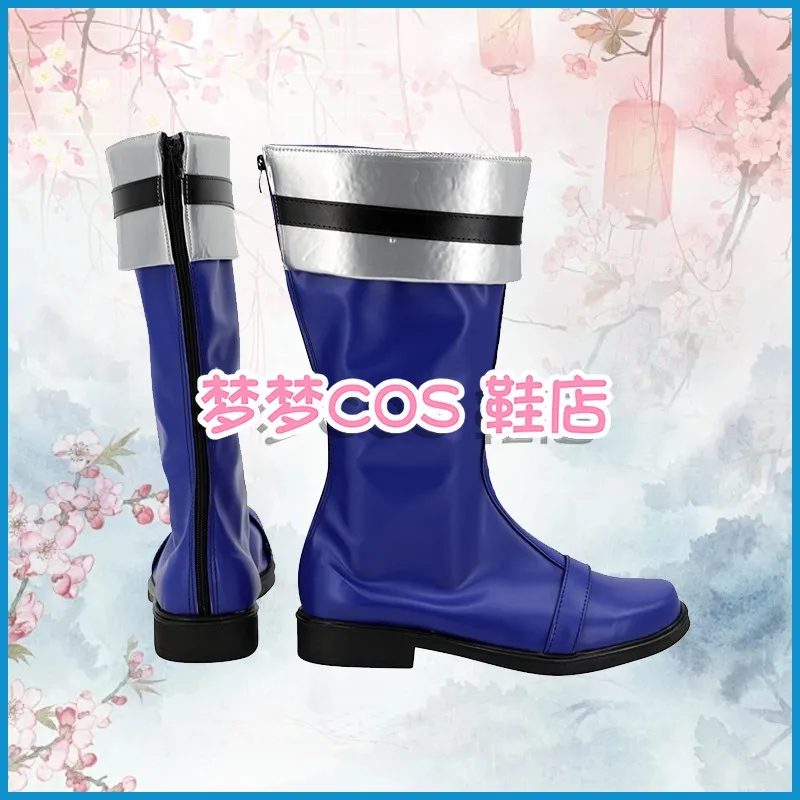 Tokusou Sentai Dekaranger Deka Bule Strój Cosplay Buty Ręcznie Robione ze Sztucznej Skóry