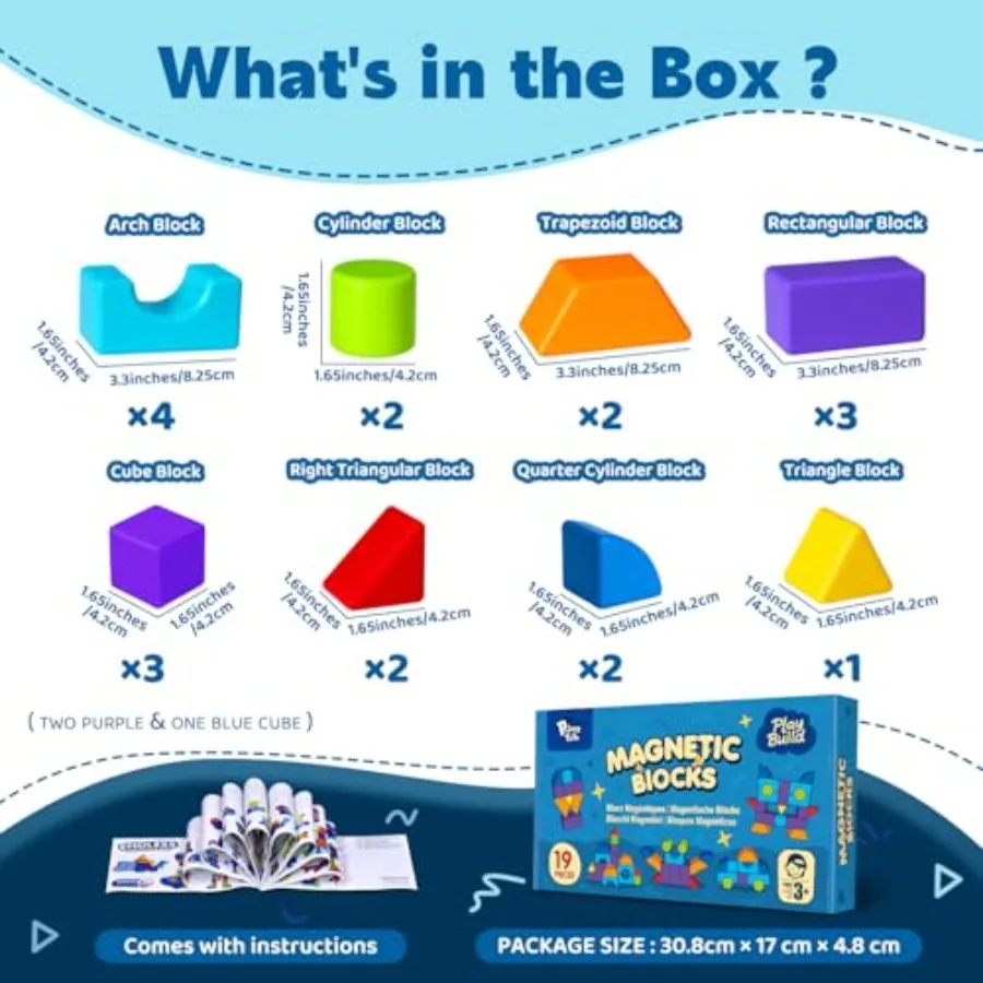 Grandi blocchi magnetici da 1,65 pollici per cubi da costruzione multiforma 3D con forte magnetismo Set di giocattoli educativi STEM in età prescolare Monte