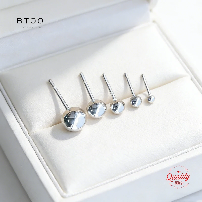 

925 Sterling Silver Ball Earrings 2MM/6MM Silver Jewelry Silver Stud Earrings Brincos Pendientes Oorbellen Boho Earrings