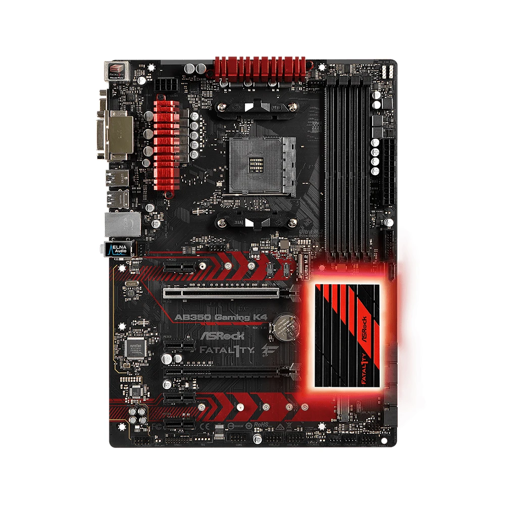 ASRock Fatal1ty AB350 Gaming K4 Motherboard AMD B350 CPU Socket AM4 Support Ryzen 9 5900X 3900XT Ryzen 7 5800X3D 5800X DDR4 ATX