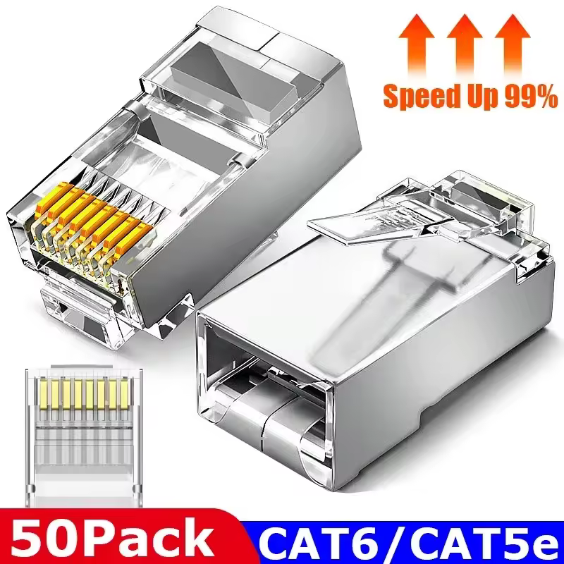 50/40/10 יחידות מתאם כבל רשת מודולרי Cat6 Cat5e RJ45 עם מחבר מוגן, מצופה זהב, מתאם כבל חומרה למחשב האישי