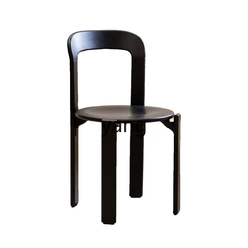 LTT  Nordic simple solid wood chair backrest book desk chair can be stacked medieval