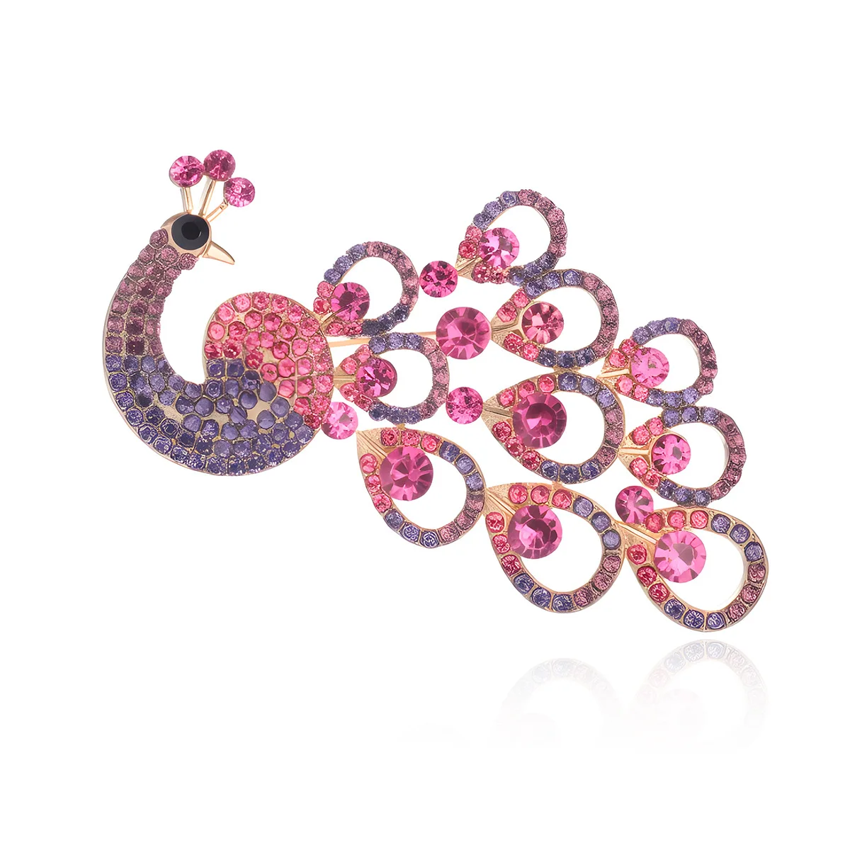 

Retro Exaggerated Water Diamond Peacock Brooch, Women's Unisex Suit, Ancient-Style Cheongsam Accessories, Party Gift