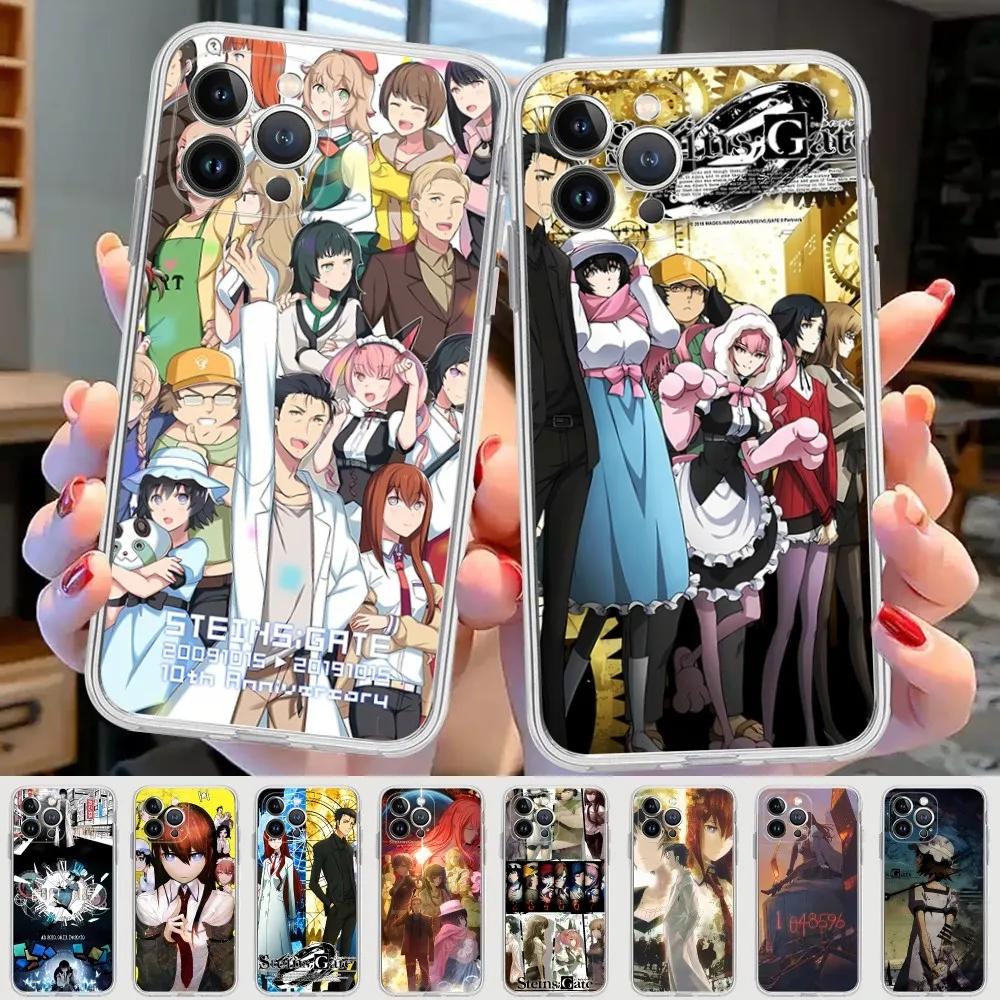 Anime Steins Gate Phone Case For IPhone 15 8 7 6 6S Plus X SE 2020 XR XS 14 11 12 13 Mini Pro Max Mobile Case