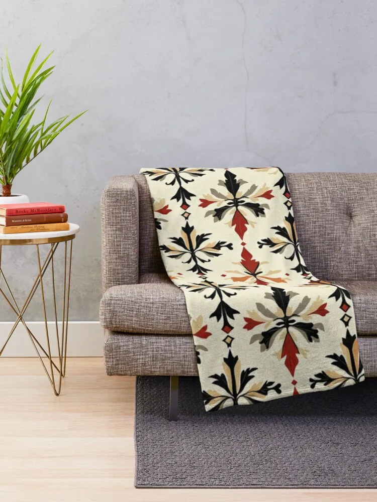 HERITAGE BLOSSOMS Roots & Blooms Throw Blanket Decorative Sofas Luxury Designer Blankets