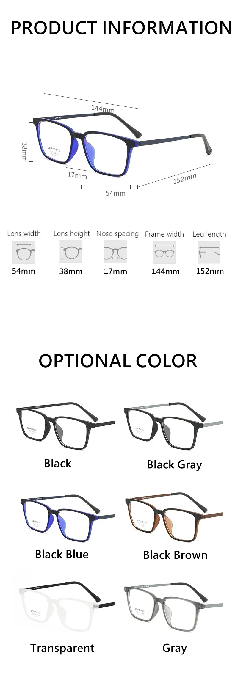 Ultraleichte, komfortable TR90-Brille für Damen, reines Titan, Retro-Quadrat-Brillengestell für Herren, Anti-Blaulicht-Brille – Detail 9