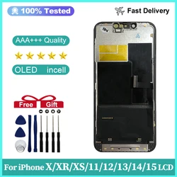 LCD For iPhone X XR XS Max Display INCELL OLED Screen For iPhone 11 12 Pro Max 13 14 LCD Display Touch Screen 14Plus 15 Assembly