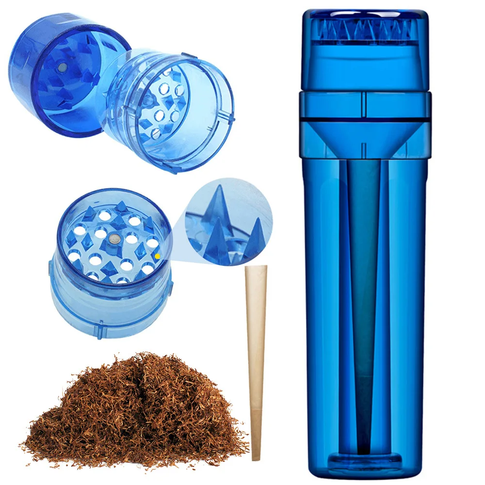 Plastic PC Cigarette Grinder All-in-One Herb Grinder Smoke Filling Set Tobacco Grinder Cigarette Maker Smoking Accessories