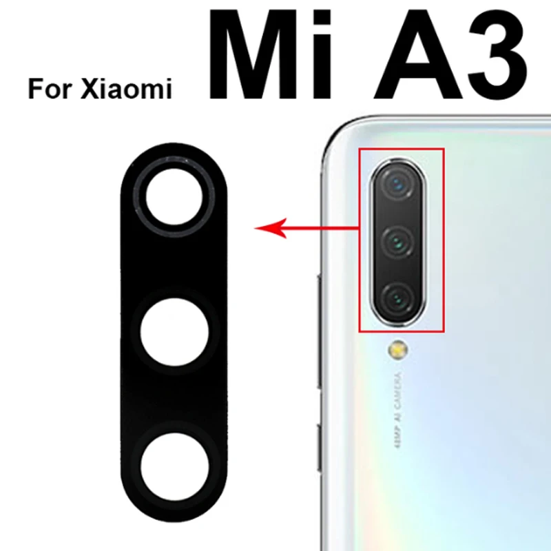 Rear Camera Glass Lens with Adhesive Sticker For Xiaomi Mi A1 5X A3 CC9E A2 Lite 6X For Redmi 6 Pro Back Camera Glass Lens Parts