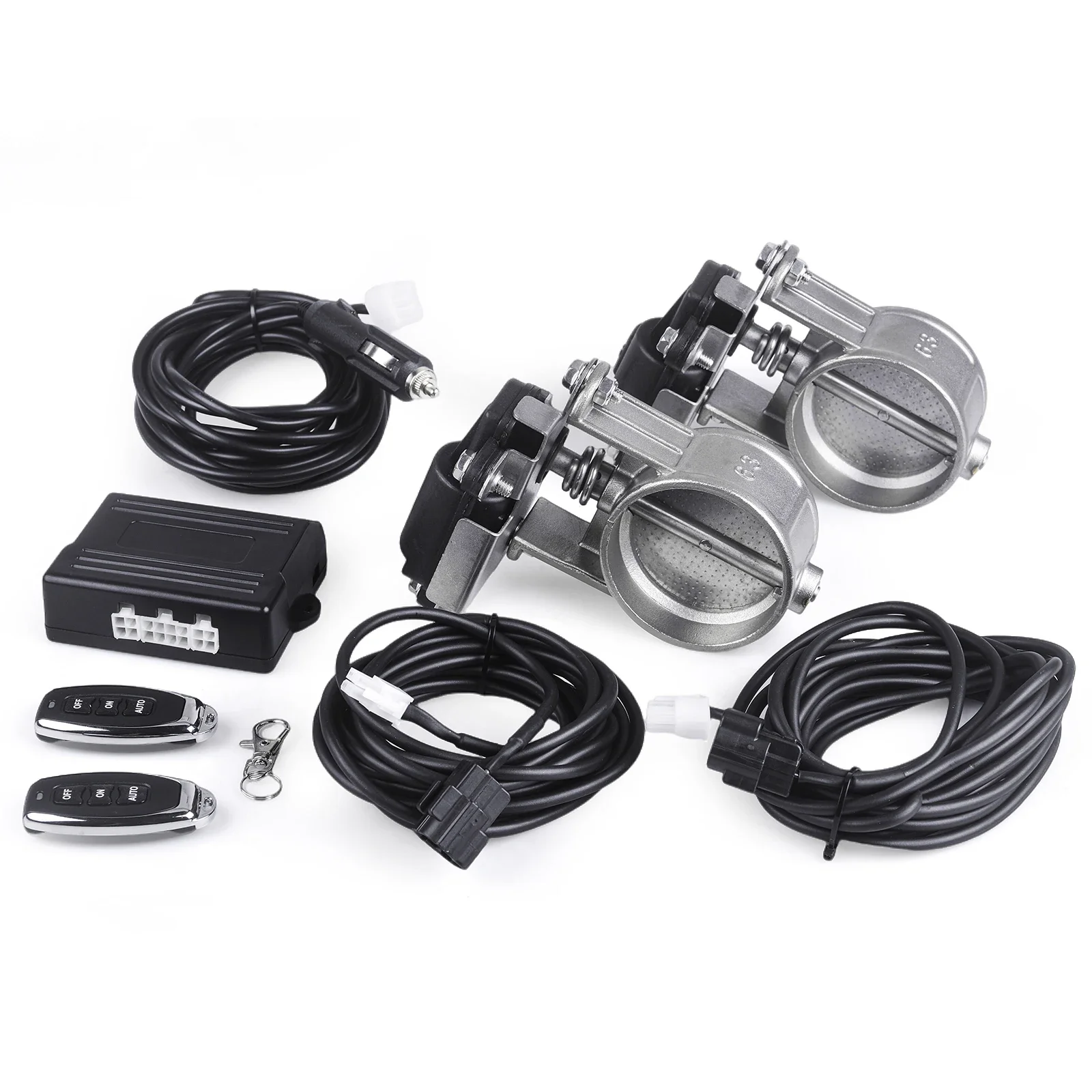 Universal Exhaust Control Valve Dual Set With Remote Cutout Control For 2