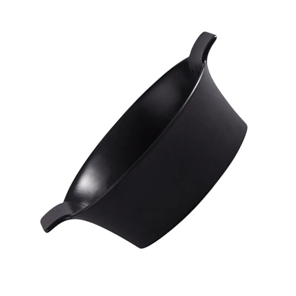 

Round Shape Ceramic Bowl Large Capacity Design Versatile Fruit Salad Container Kitchen Use Must Have Double Ear Salad Bowl