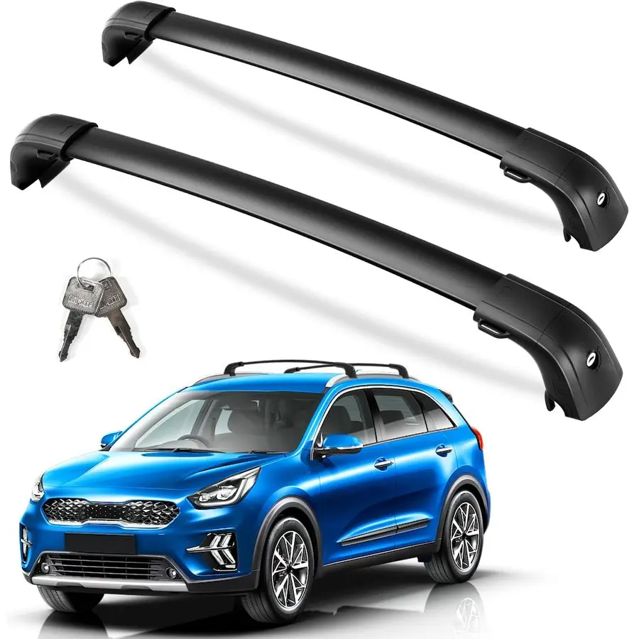 

220lbs Lockable Roof Rack Cross Bars Compatible with Kia NIRO 2017 2018 2019 2020 2021 2022 with Flush Side Rails, Heavy Duty Al