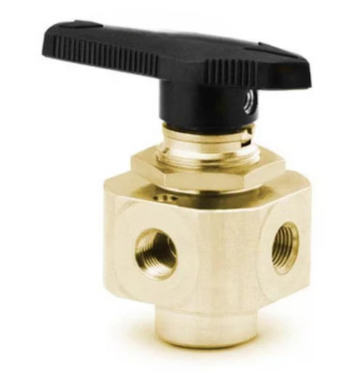 B-43ZF2 Brass 40 Series 4-way Ball Valve 0.07 Cv, 1/8 in. FNPT Internal Thread